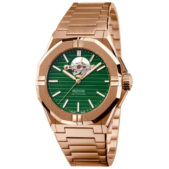 Pánské hodinky Epos Sport Open Heart 3506.133.24.13.34, Verze: zelená 