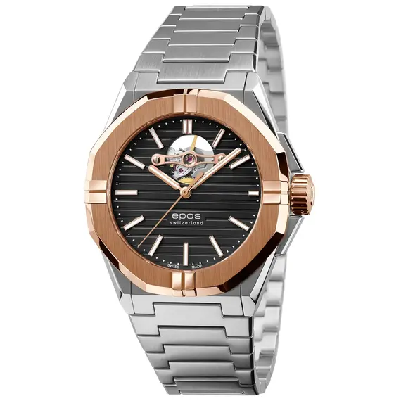 Pánské hodinky Epos Sport Open Heart 3506.133.34.15.30, Verze: černá 