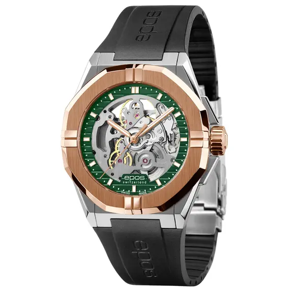 Pánské hodinky Epos Sport Skeleton 3506.139.34.13.55, Verze: zelená2 