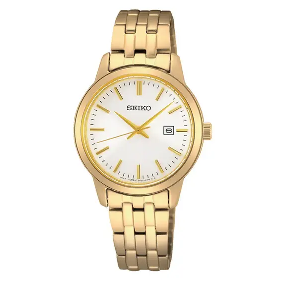 Dámské hodinky Seiko Classic SUR412P1, Verze: žluté zlato 