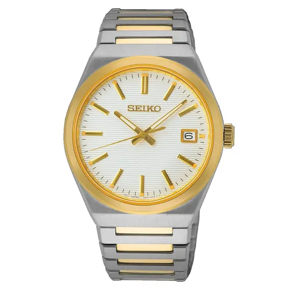 Pánské hodinky Seiko Classic SUR558P1, Verze: žluté zlato 