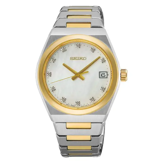 Dámské hodinky Seiko Classic SUR604P1, Verze: žluté zlato2 