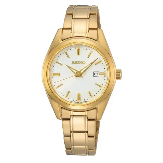 Dámské hodinky Seiko Classic SUR632P1, Verze: žluté zlato 
