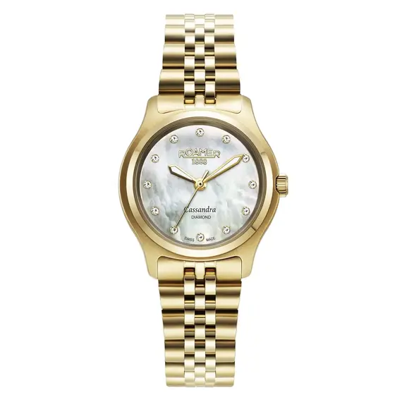 Dámské hodinky Roamer Cassandra Diamond 626847 48 89 20, Verze: žluté zlato 