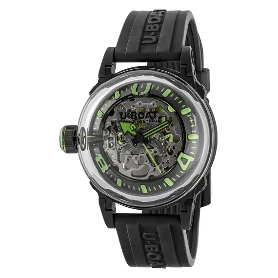 Pánské hodinky U-BOAT U-65 Automatic 44 mm PVD Green 3347, Verze: černá2 