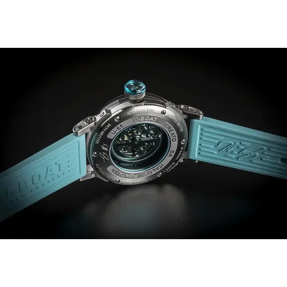 Pánské hodinky U-BOAT U-65 Automatic 44 mm SS Turqouise 3345, Verze: modrá , 4 image