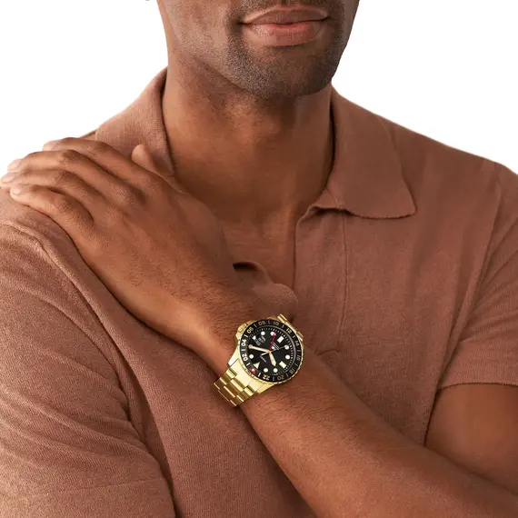 Pánské hodinky Fossil Blue GMT FS5990, Verze: žluté zlato , 2 image