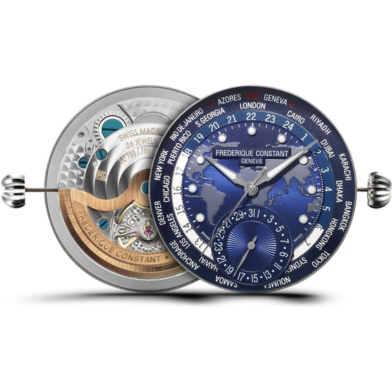 Pánské hodinky Frederique Constant Manufacture Classic Worldtimer FC-718NWM4H6, Verze: modrá3 , 8 image