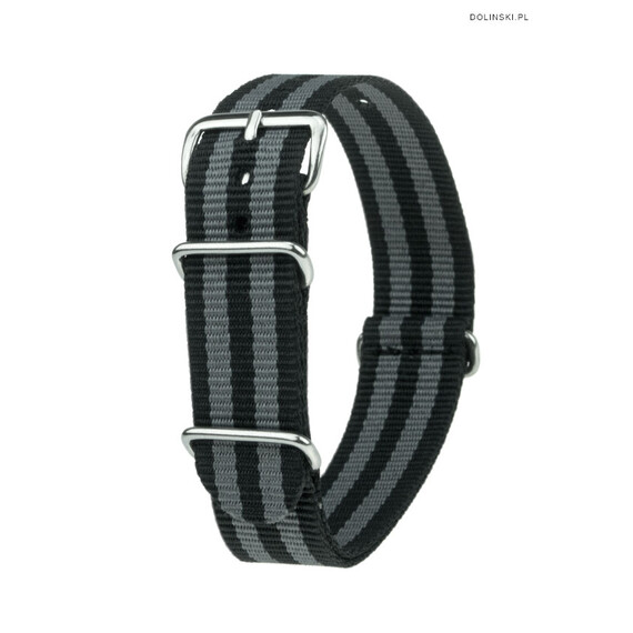Řemínek NATO černo šedý 24 mm , 2 image