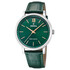 Solarny zegarek męski na zielonym pasku skórzanym Festina Petite